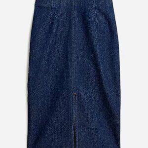J Crew Fitted Midi Denim Midi Skirt- Medium